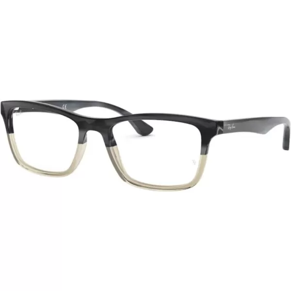 RayBan RX5279 Square Prescription Eyeglass FramesGrey Horn Gradient GreyDemo Lens