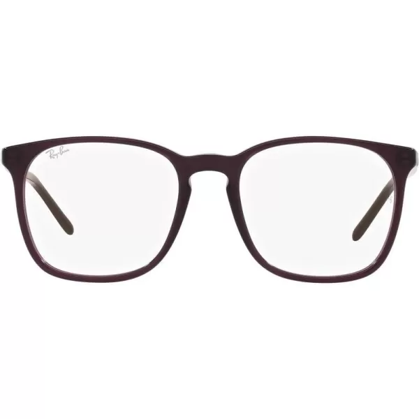 RayBan RX5387 Square Prescription Eyeglass FramesTransparent VioletDemo Lens