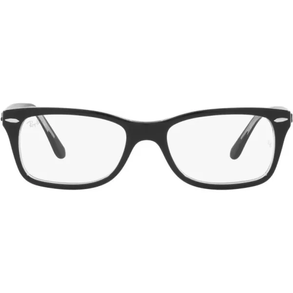 RayBan RX5428 Square Prescription Eyewear FramesBlack on TransparentDemo Lens