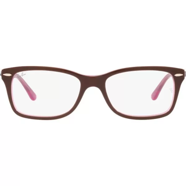 RayBan RX5428 Square Prescription Eyewear FramesBrown on PinkDemo Lens