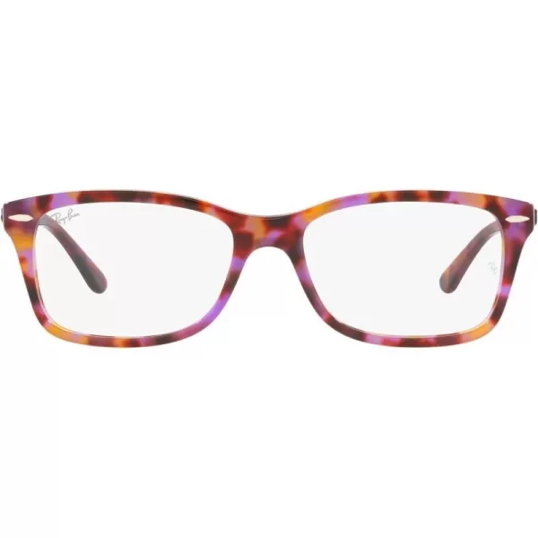 RayBan RX5428 Square Prescription Eyewear FramesRed amp Purple HavanaDemo Lens