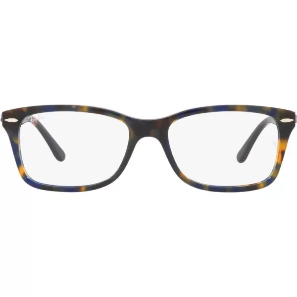 RayBan RX5428 Square Prescription Eyewear FramesYellow amp Blue HavanaDemo Lens