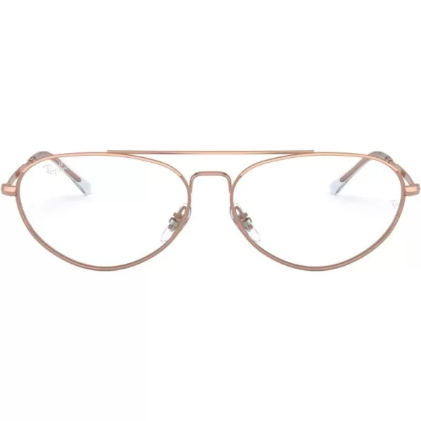 RayBan RX6454 Oval Prescription Eyeglass FramesRose GoldDemo Lens