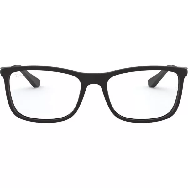 RayBan RX7029 Square Prescription Eyeglass FramesMatte BlackDemo Lens