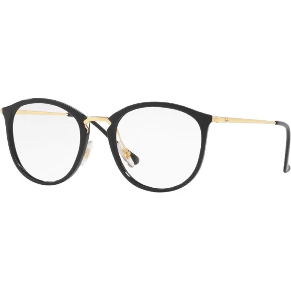 RayBan RX7140 Square Prescription Eyeglass FramesBlackDemo Lens