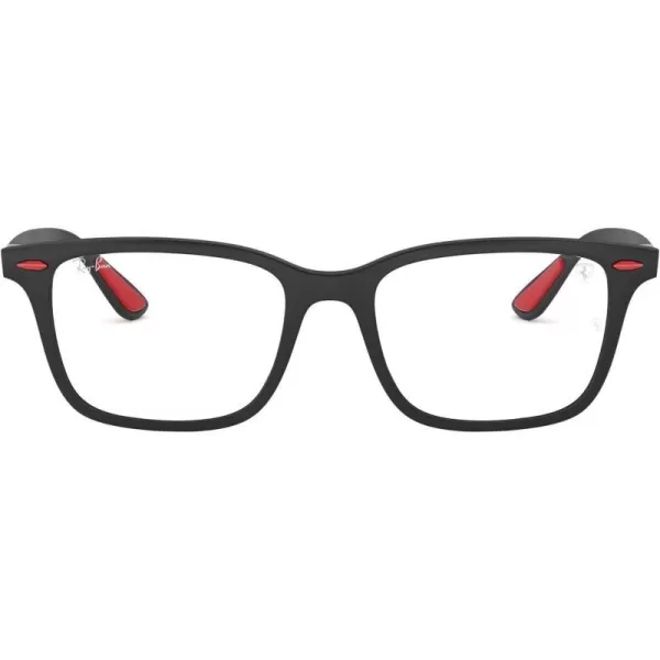 RayBan RX7144m Scuderia Ferrari Collection Square Prescription Eyeglass FramesMatte BlackDemo Lens