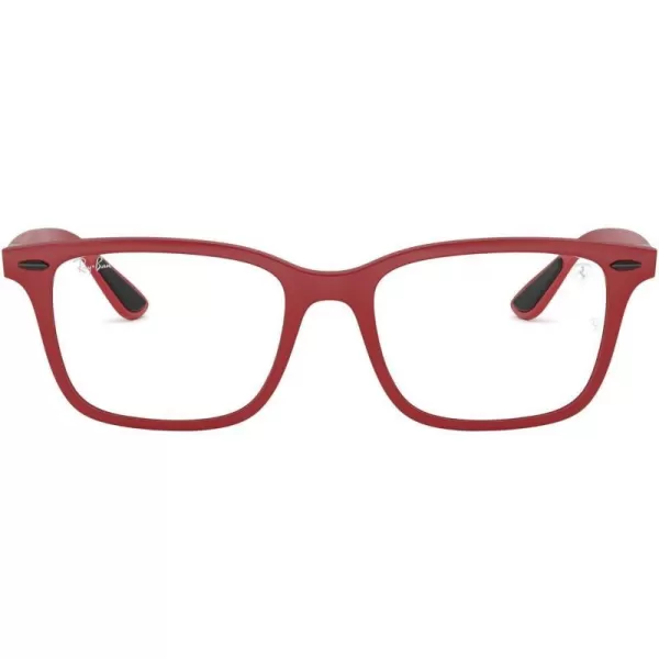 RayBan RX7144m Scuderia Ferrari Collection Square Prescription Eyeglass FramesMatte RedDemo Lens