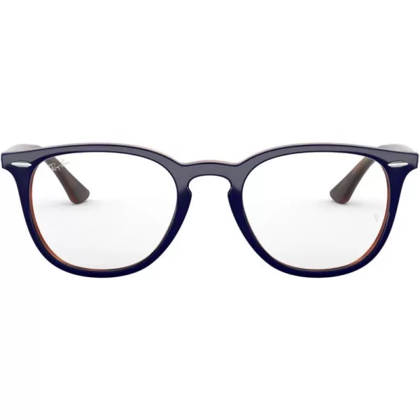 RayBan RX7159 Round Prescription Eyeglass FramesBlue on Havana RedDemo Lens