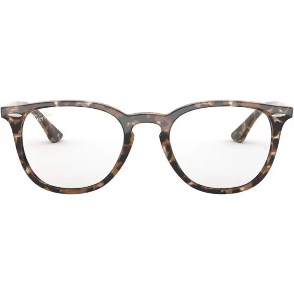 RayBan RX7159 Round Prescription Eyeglass FramesBrown HavanaDemo Lens