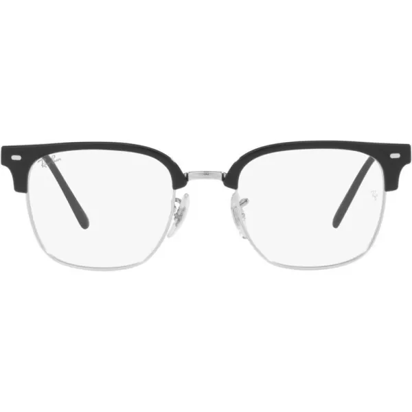 RayBan RX7216 New Clubmaster Square Prescription Eyewear FramesBlack on SilverDemo Lens