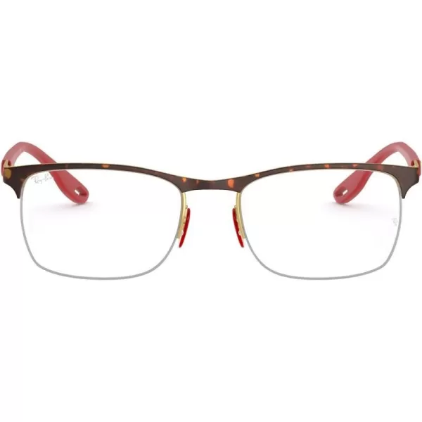 RayBan RX8416m Scuderia Ferrari Collection Square Prescription Eyeglass FramesHavana on AristaDemo Lens