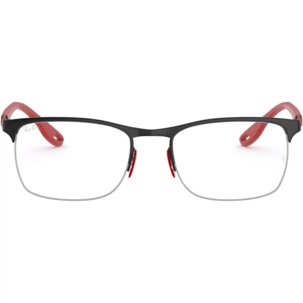 RayBan RX8416m Scuderia Ferrari Collection Square Prescription Eyeglass FramesMatte Black on BlackDemo Lens