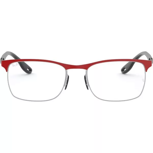 RayBan RX8416m Scuderia Ferrari Collection Square Prescription Eyeglass FramesMatte Red Ferrari on SilverDemo Lens