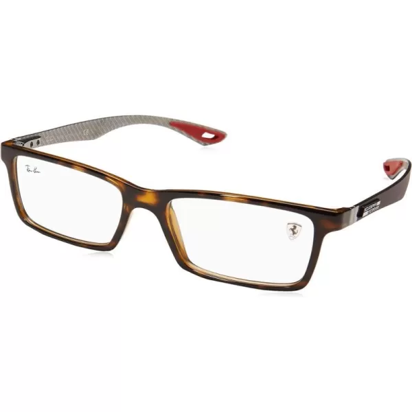 RayBan RX8901m Scuderia Ferrari Collection Rectangular Prescription Eyeglass FramesHavanaDemo Lens