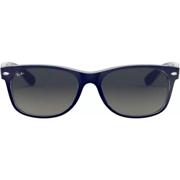 RayBan Rb2132 New Wayfarer Gradient Square SunglassesMatte Blue on TransparentLight Grey Gradient Dark Grey