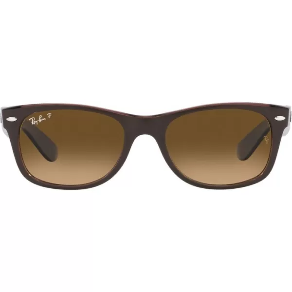 RayBan Rb2132 New Wayfarer Gradient Square SunglassesMatte Brown on Transparent BrownGradient Brown Polarized