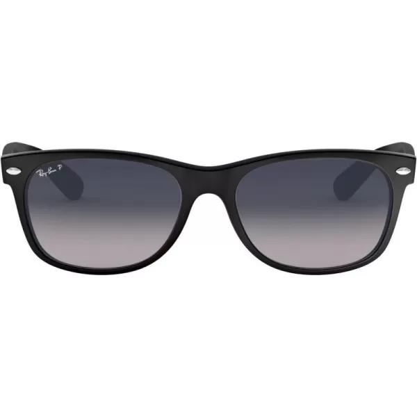 RayBan Rb2132 New Wayfarer Polarized Square SunglassesMatte BlackPolarized Blue Gradient Grey