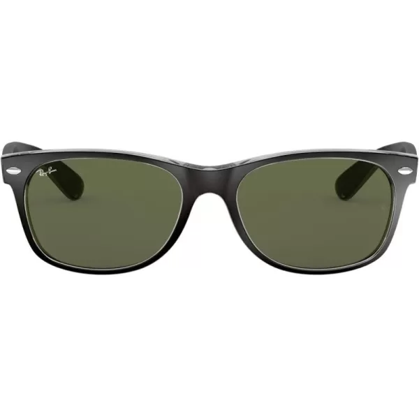 RayBan Rb2132 New Wayfarer Square SunglassesBlack on TransparentG15 Green