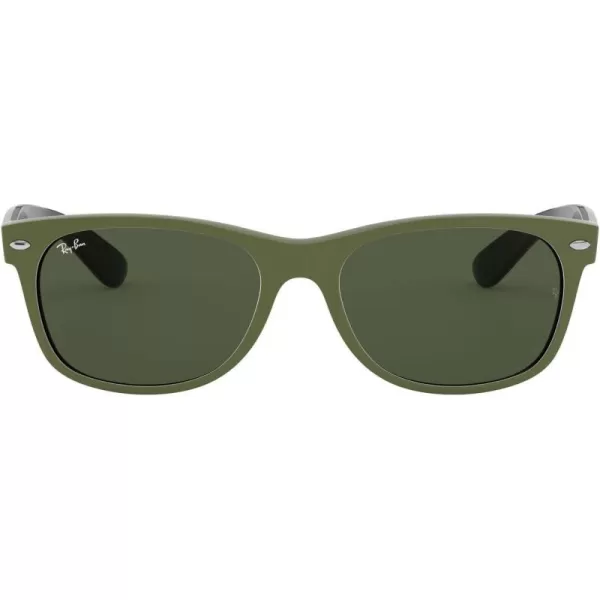 RayBan Rb2132 New Wayfarer Square SunglassesRubber Military Green on Black Green