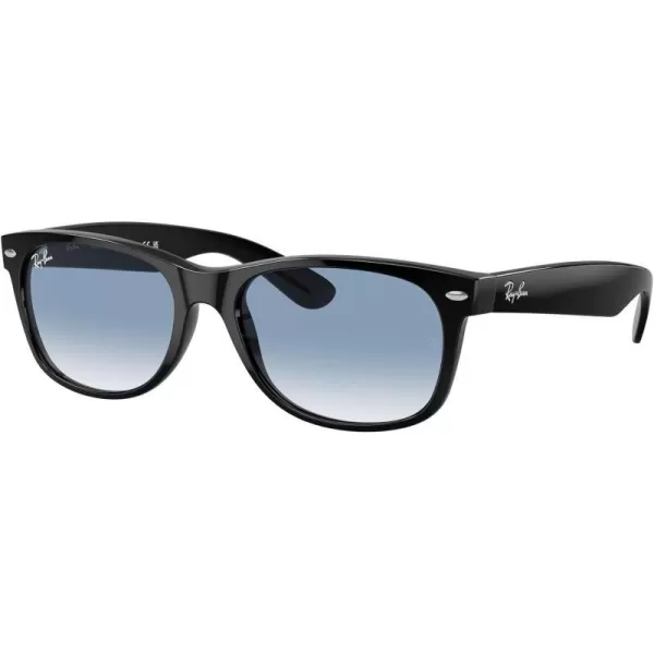 RayBan Rb2132f New Wayfarer Low Bridge Fit Square SunglassesBlackClear Gradient Blue