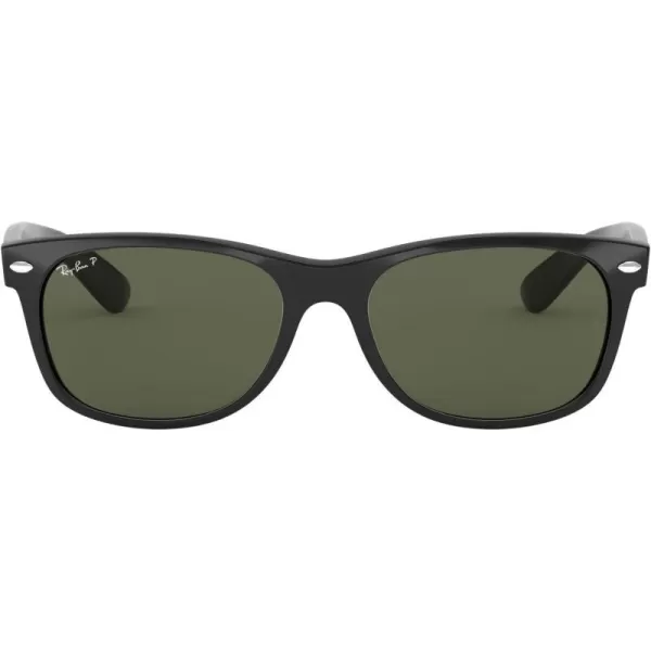 RayBan Rb2132f New Wayfarer Low Bridge Fit Square SunglassesBlackPolarized Green