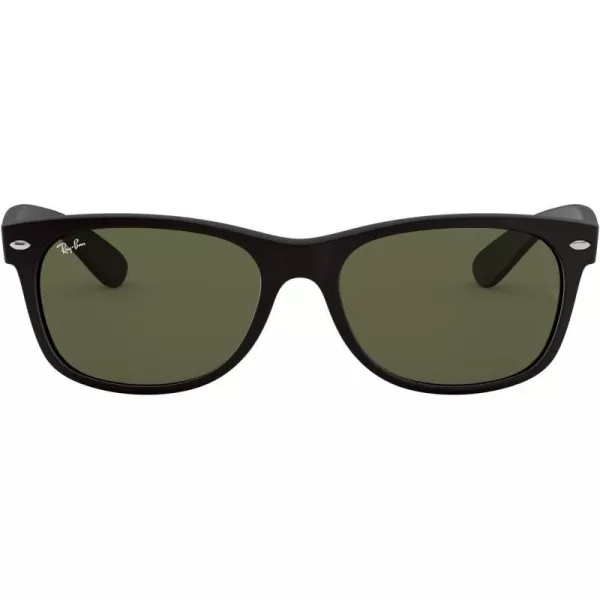 RayBan Rb2132f New Wayfarer Low Bridge Fit Square SunglassesRubber BlackG15 Green