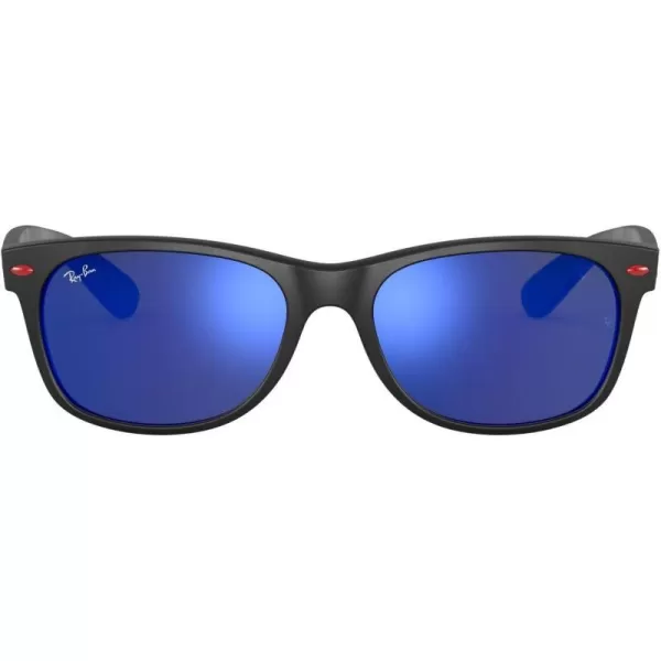 RayBan Rb2132m Scuderia Ferrari Collection Square SunglassesMatte BlackGreen Mirrored Blue