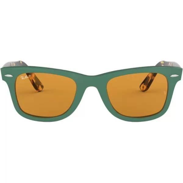 RayBan Rb2140f Original Wayfarer Low Bridge Fit Square SunglassesGreenYellow Polarized