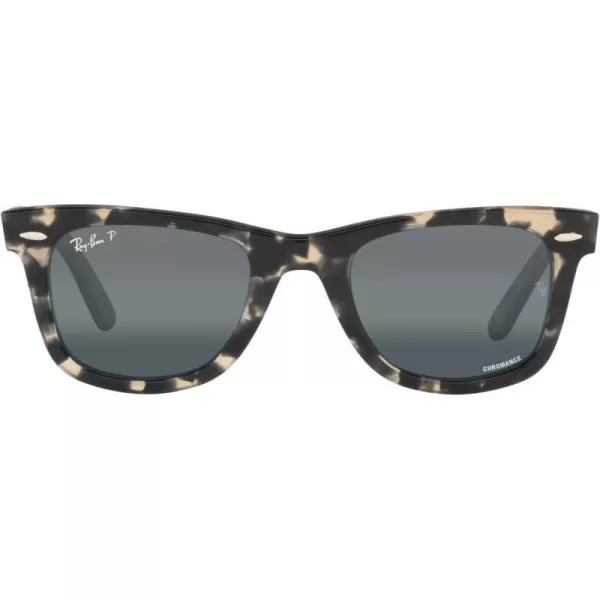 RayBan Rb2140f Original Wayfarer Low Bridge Fit Square SunglassesGrey HavanaPolarized Clear Gradient Dark Blue