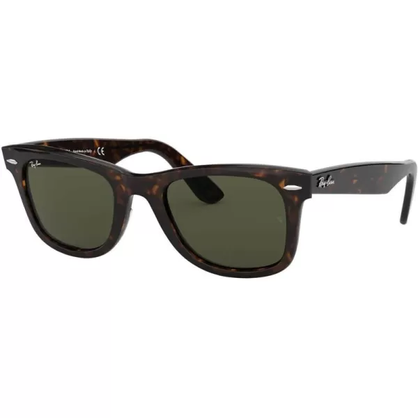 RayBan Rb2140f Original Wayfarer Low Bridge Fit Square SunglassesTortoiseG15 Green