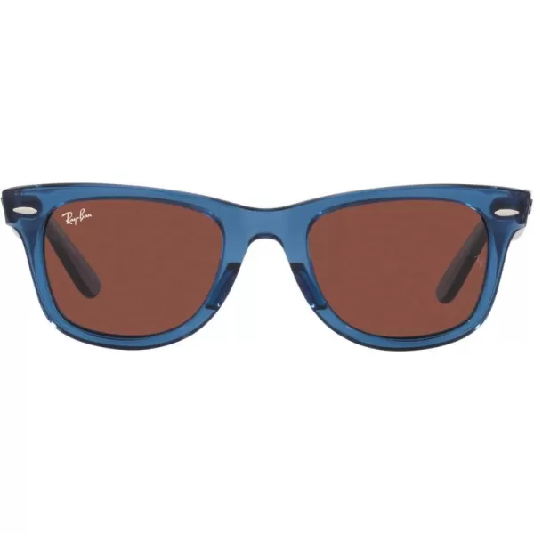 RayBan Rb2140f Original Wayfarer Low Bridge Fit Square SunglassesTransparent BlueRed