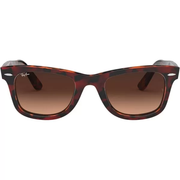 RayBan Rb2140f Original Wayfarer Low Bridge Fit Square SunglassesTransparent Red on HavanaPink Gradient Brown