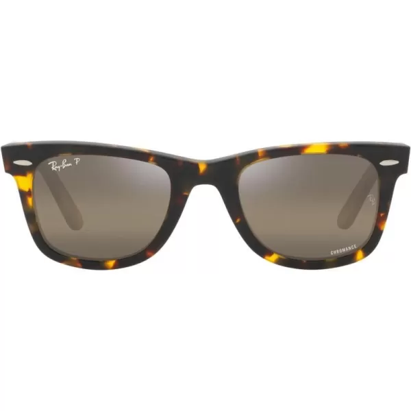 RayBan Rb2140f Original Wayfarer Low Bridge Fit Square SunglassesYellow HavanaPolarized Clear Gradient Brown