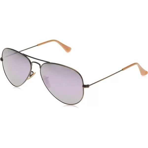 RayBan Rb3025 Classic AviatorDemi Gloss Brushed BronzePolarized Grey Mirrored Lilac