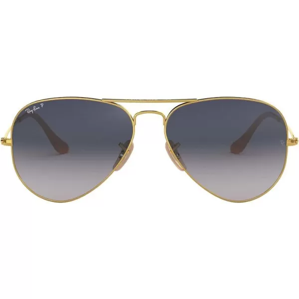 RayBan Rb3025 Classic Polarized Aviator SunglassesGoldPolarized Blue Gradient Grey