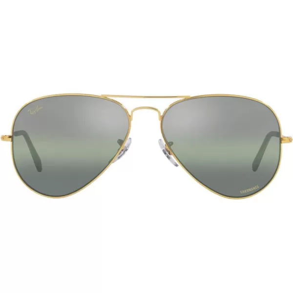 RayBan Rb3025 Classic Polarized Aviator SunglassesLegend GoldPolarized Gradient Dark Green Mirrored