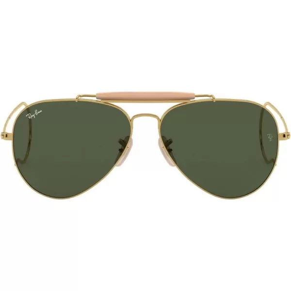 RayBan Rb3030 Outdoorsman I Aviator SunglassesShiny GoldG15 Green