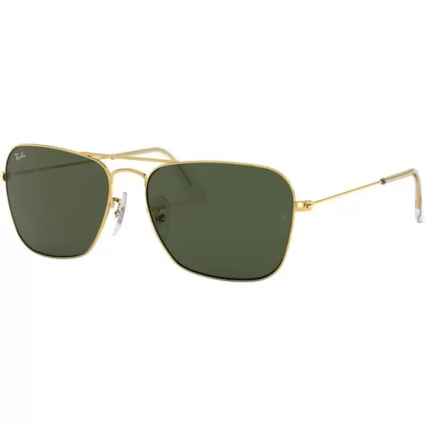 RayBan Rb3136 Caravan Square SunglassesGoldG15 Green