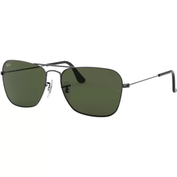 RayBan Rb3136 Caravan Square SunglassesGunmetalG15 Green