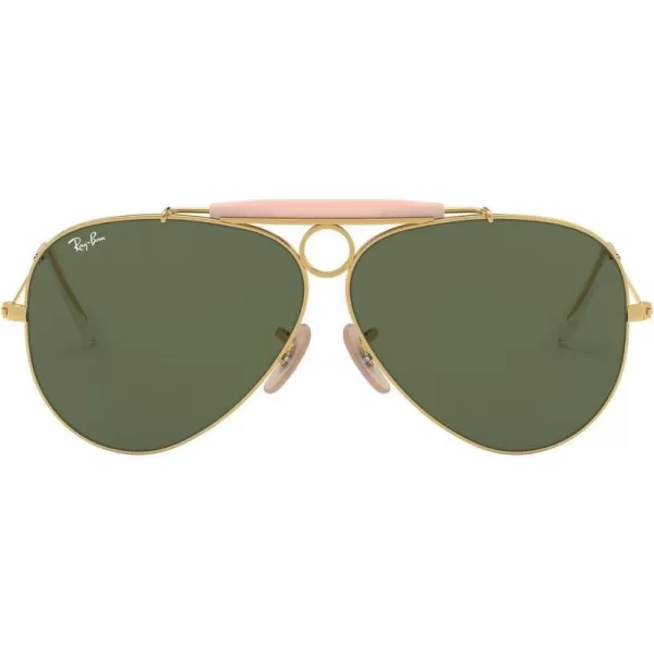 RayBan Rb3138 Shooter Aviator SunglassesGold BlushG15 Green