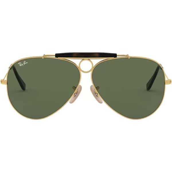 RayBan Rb3138 Shooter Aviator SunglassesGold HavanaG15 Green