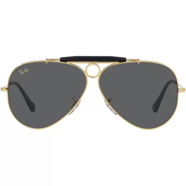 RayBan Rb3138 Shooter Aviator SunglassesLegend GoldDark Grey