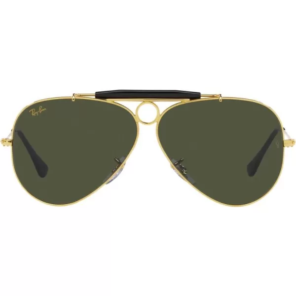 RayBan Rb3138 Shooter Aviator SunglassesLegend GoldGreen