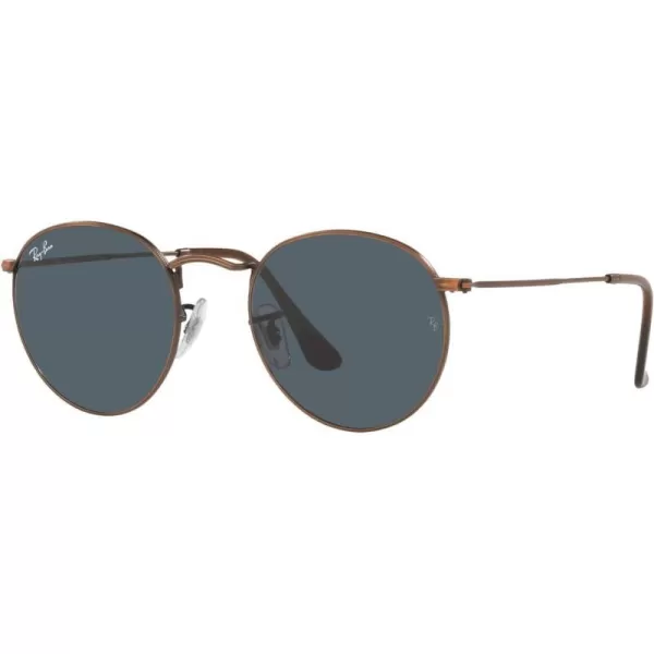 RayBan Rb3447 Round Metal SunglassesAntique CopperBlue