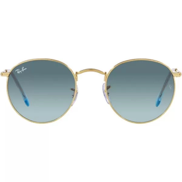 RayBan Rb3447 Round Metal SunglassesGoldBlue Gradient Grey