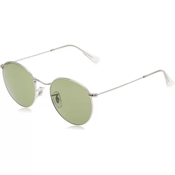 RayBan Rb3447 Round Metal SunglassesSilverBottle Green