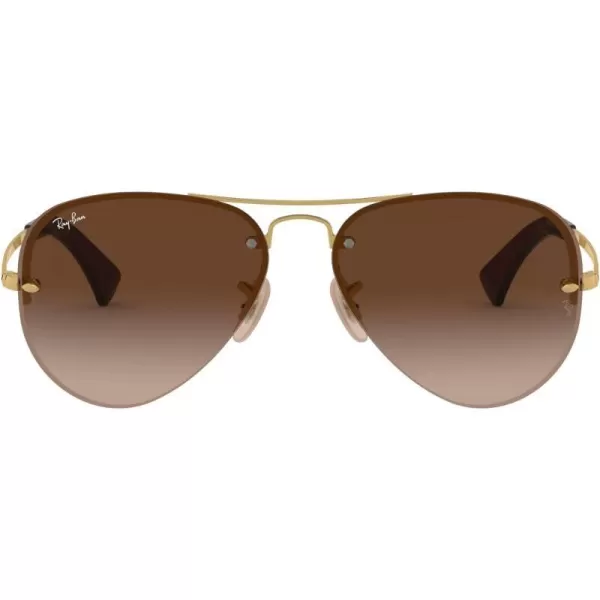 RayBan Rb3449 Aviator SunglassesGoldBrown Gradient Dark Brown