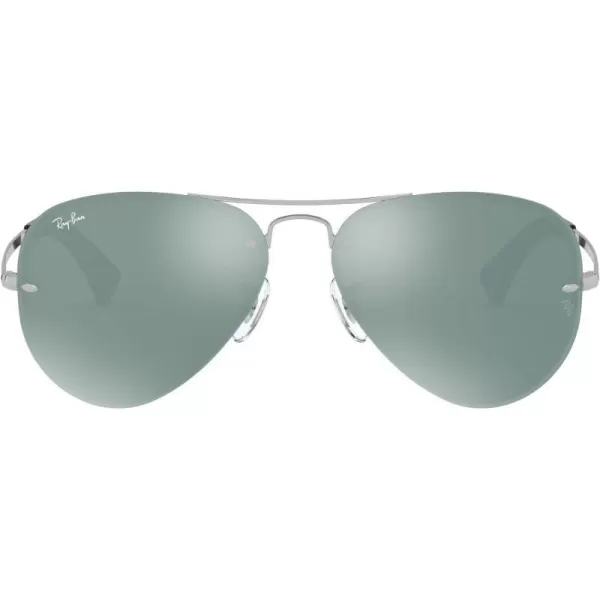 RayBan Rb3449 Aviator SunglassesSilverGreen Mirrored Silver