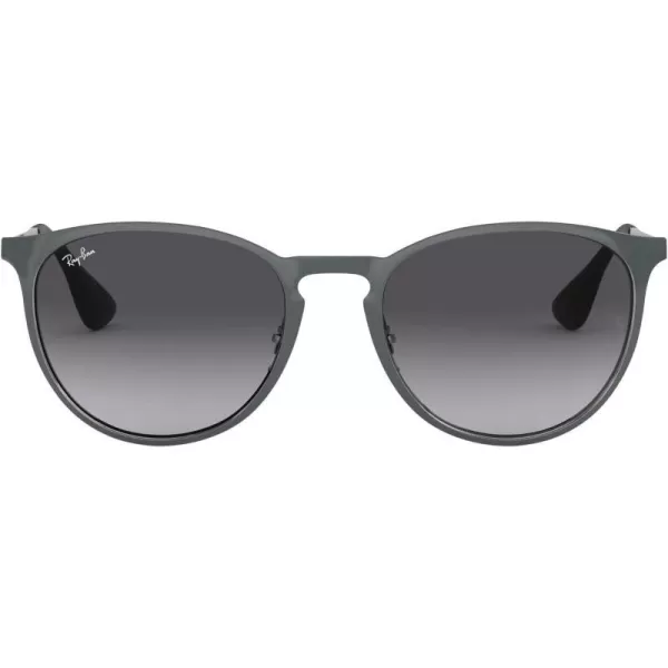 RayBan Rb3539 Erika Metal Round SunglassesMetallic GreyLight Grey Gradient Dark Grey