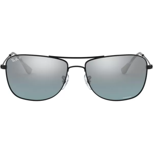 RayBan Rb3543 Chromance Aviator SunglassesBlackPolarized Blue Mirrored Silver